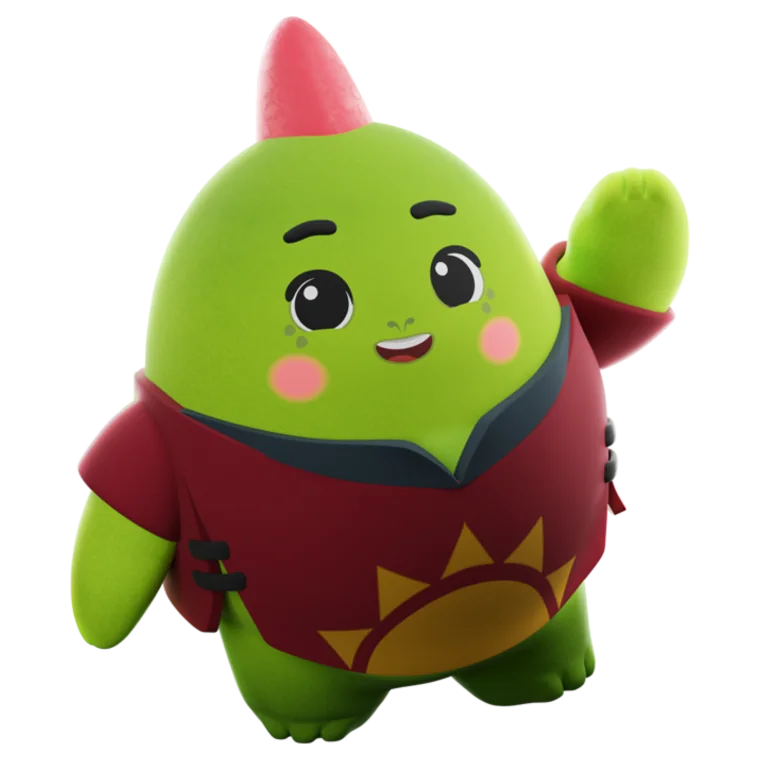 Gotchi waving goodbye